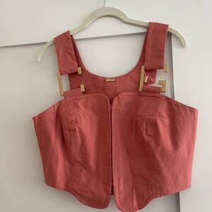 Cult Gaia Pink Vivek Crop Top